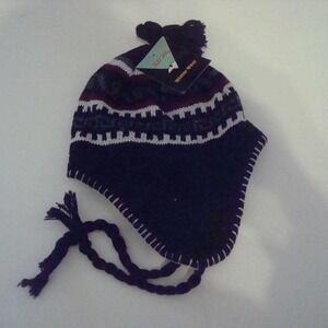 HIPPY PEACE HIPSTER WINTER 90S BEANIE KNIT TOBOGGAN SKI HAT CAP VINTAGE Y2K‎ W1